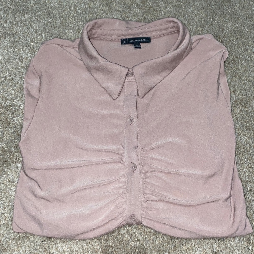 Long Sleeve Mauve Ruffled Top